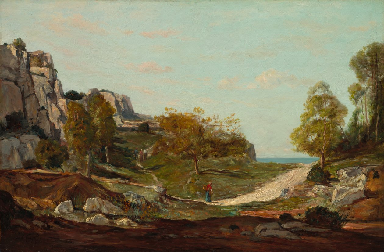 Maisema Saint-Andréssa, lähellä Marseillea, n. 1865. tekijältä Paul Camille Guigou