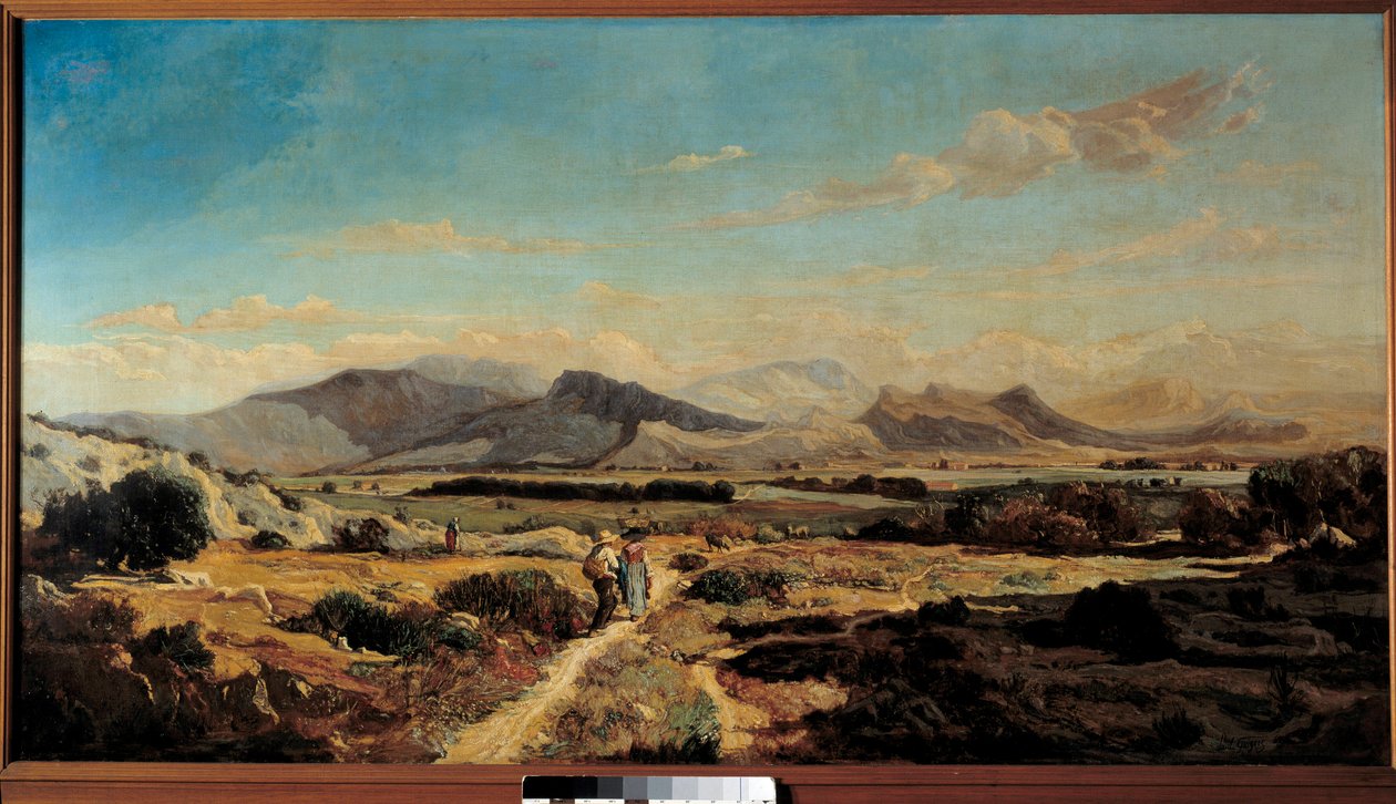 Paul Camille Guigoun (1834-1871) maalaus Allauchin kukkulat 1862 Marseille, Kuvataidemuseo tekijältä Paul Camille Guigou