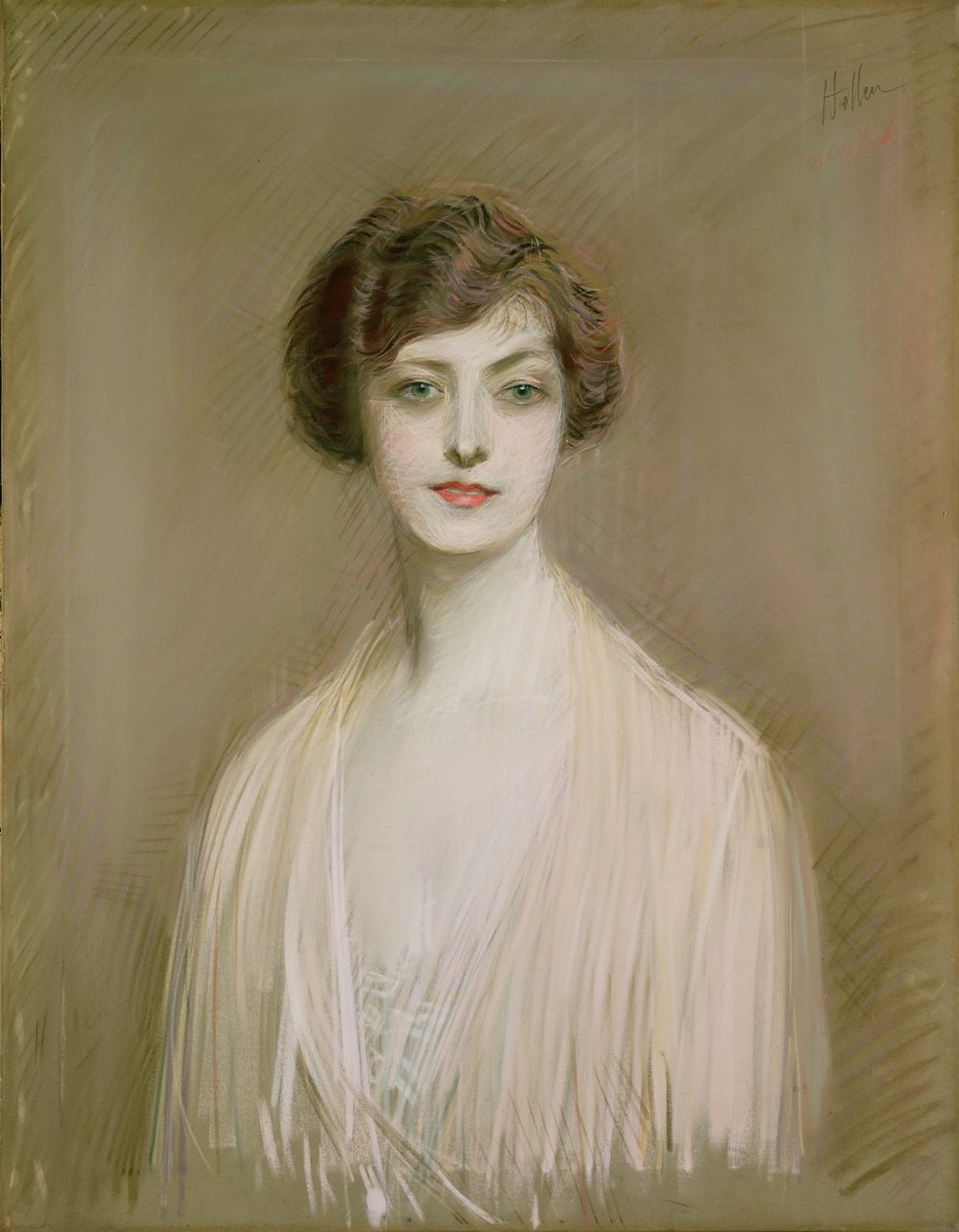 Amerikkalainen (pastelli kankaalle) tekijältä Paul Cesar Helleu