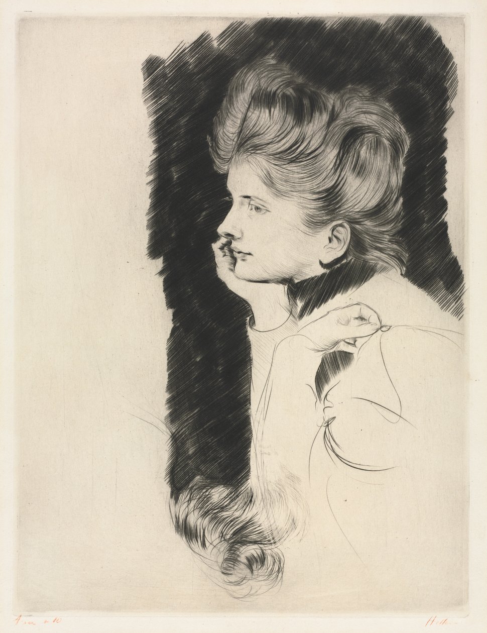 Naisen pää tekijältä Paul Cesar Helleu