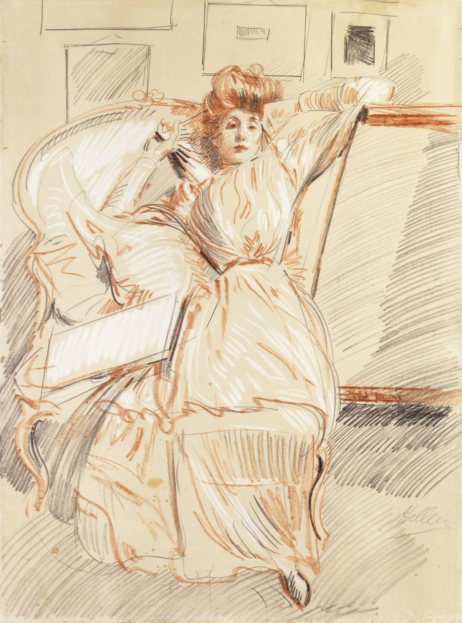 Madame Helleu lepää, tekijältä Paul Cesar Helleu