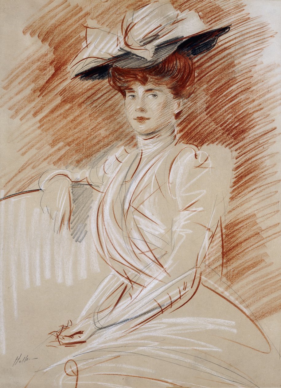 Madame Helleu hatussa, tekijältä Paul Cesar Helleu