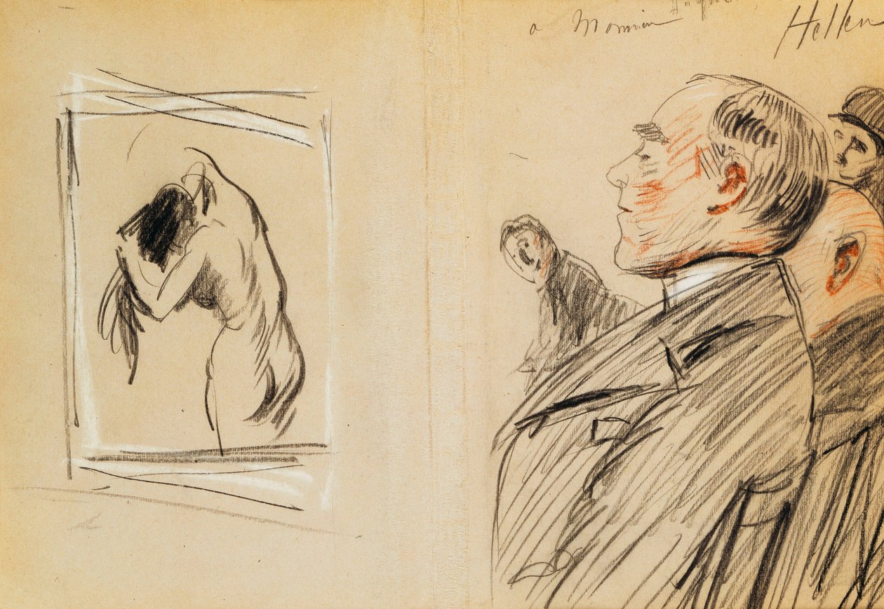 Monsieur Fiquet ihailemassa Degasin pastellia tekijältä Paul Cesar Helleu