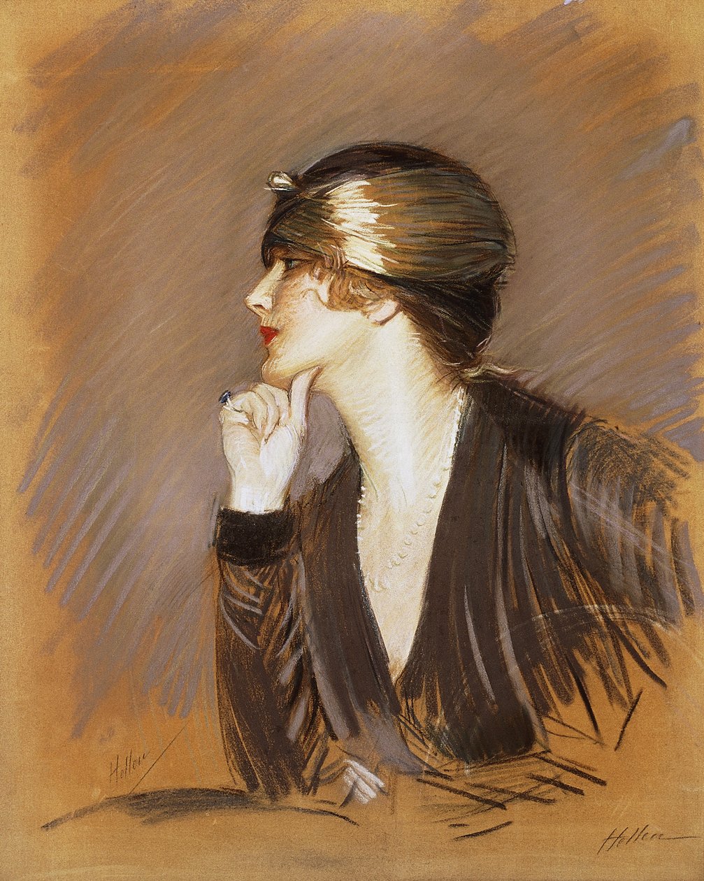 Lucetten muotokuva, n. 1913 tekijältä Paul Cesar Helleu