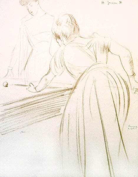 Comtesse Greffuhle ja Raymonde de Galard tekijältä Paul Cesar Helleu