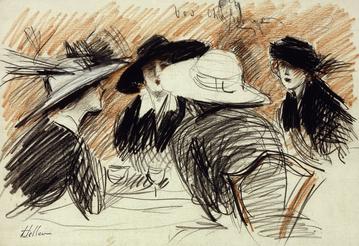 Vos Chapeux: Ladies at the Ritz, New York, 1913 tekijältä Paul Cesar Helleu