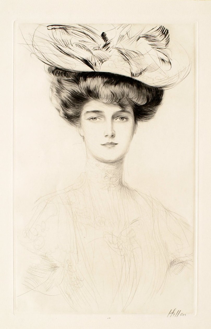 Junge Frau mit Hut tekijältä Paul Cesar Helleu