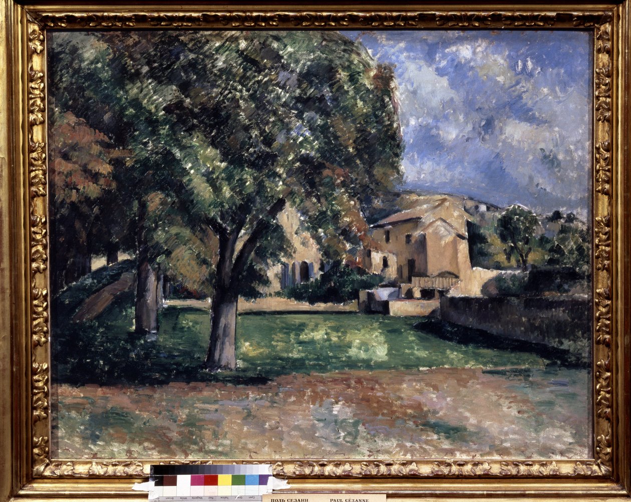 Puut puistossa. Jas de Bouffan. Paul Cezannen (1839-1906) maalaus tekijältä Paul Cézanne