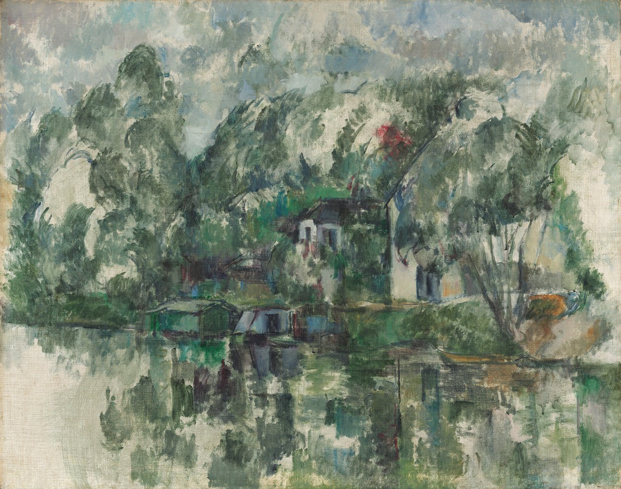 Veden reunalla, n. 1890 (öljy kankaalle) tekijältä Paul Cézanne