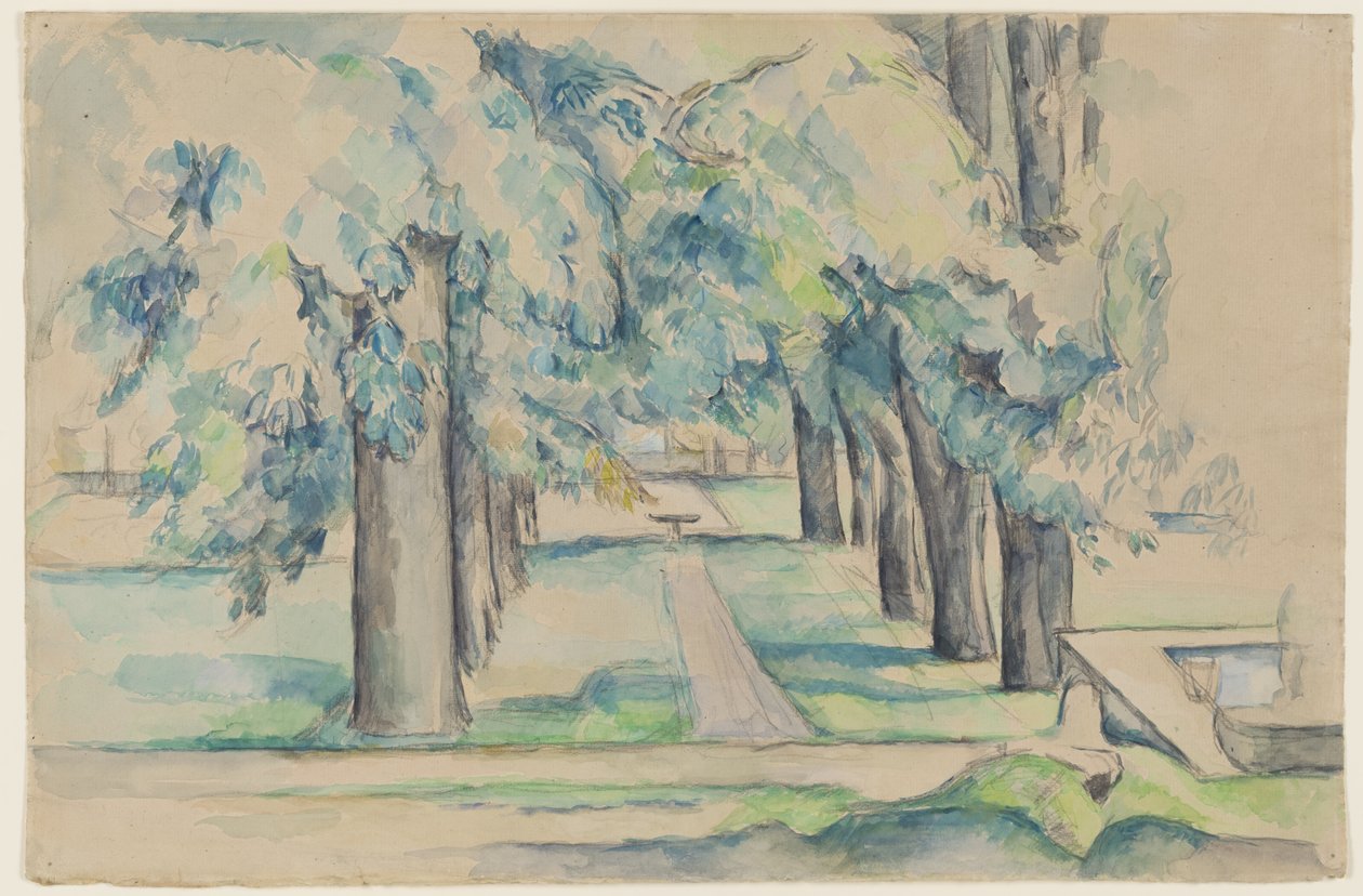 Kastanjapuiden kuja Jas de Bouffanissa tekijältä Paul Cézanne