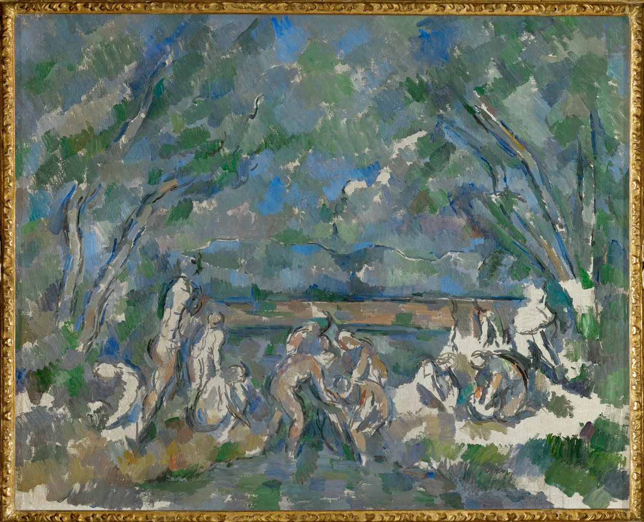 Kylpijät (öljy kankaalle) tekijältä Paul Cezanne