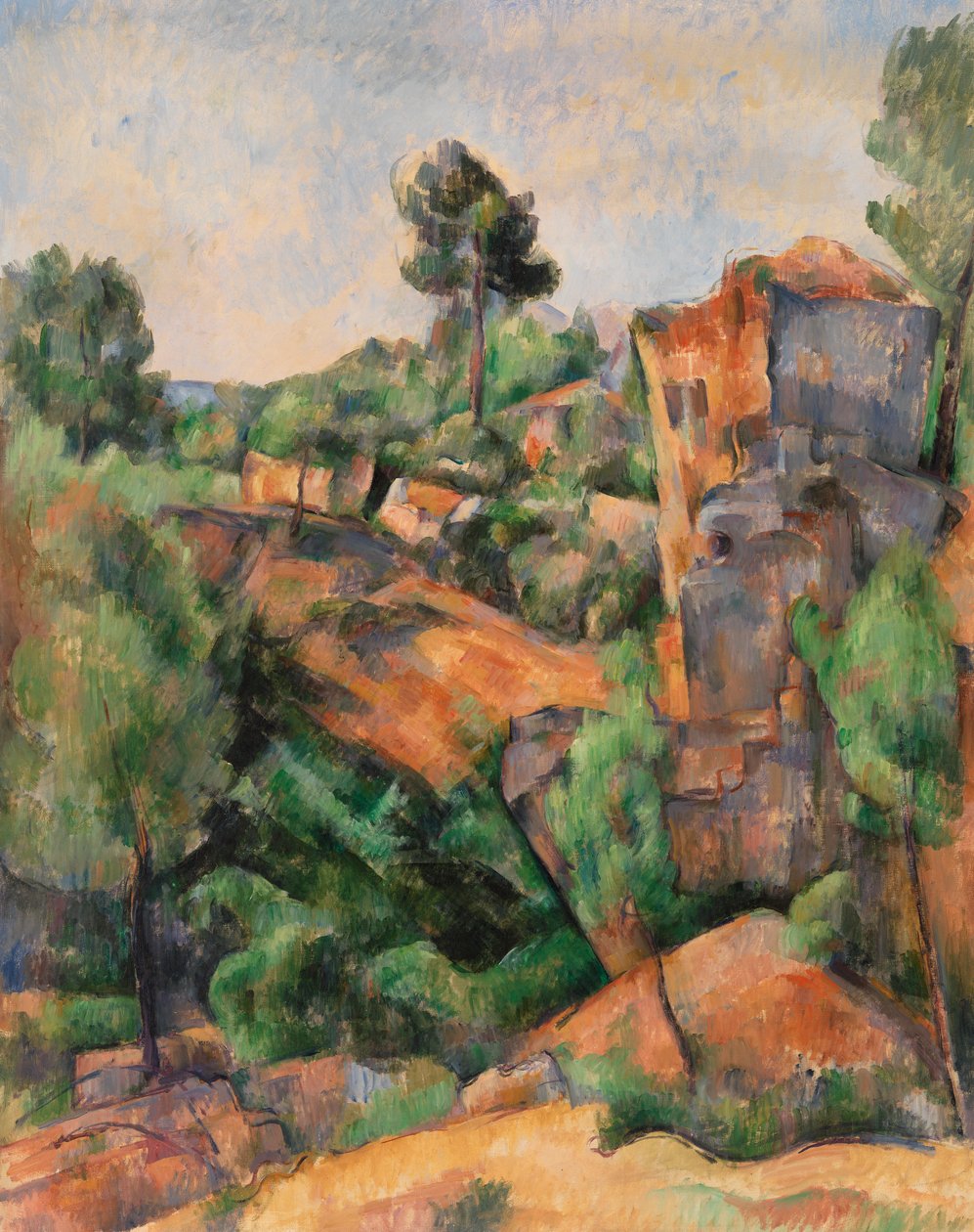 Bibemus Quarry, n. 1895 (öljy kankaalle) tekijältä Paul Cézanne