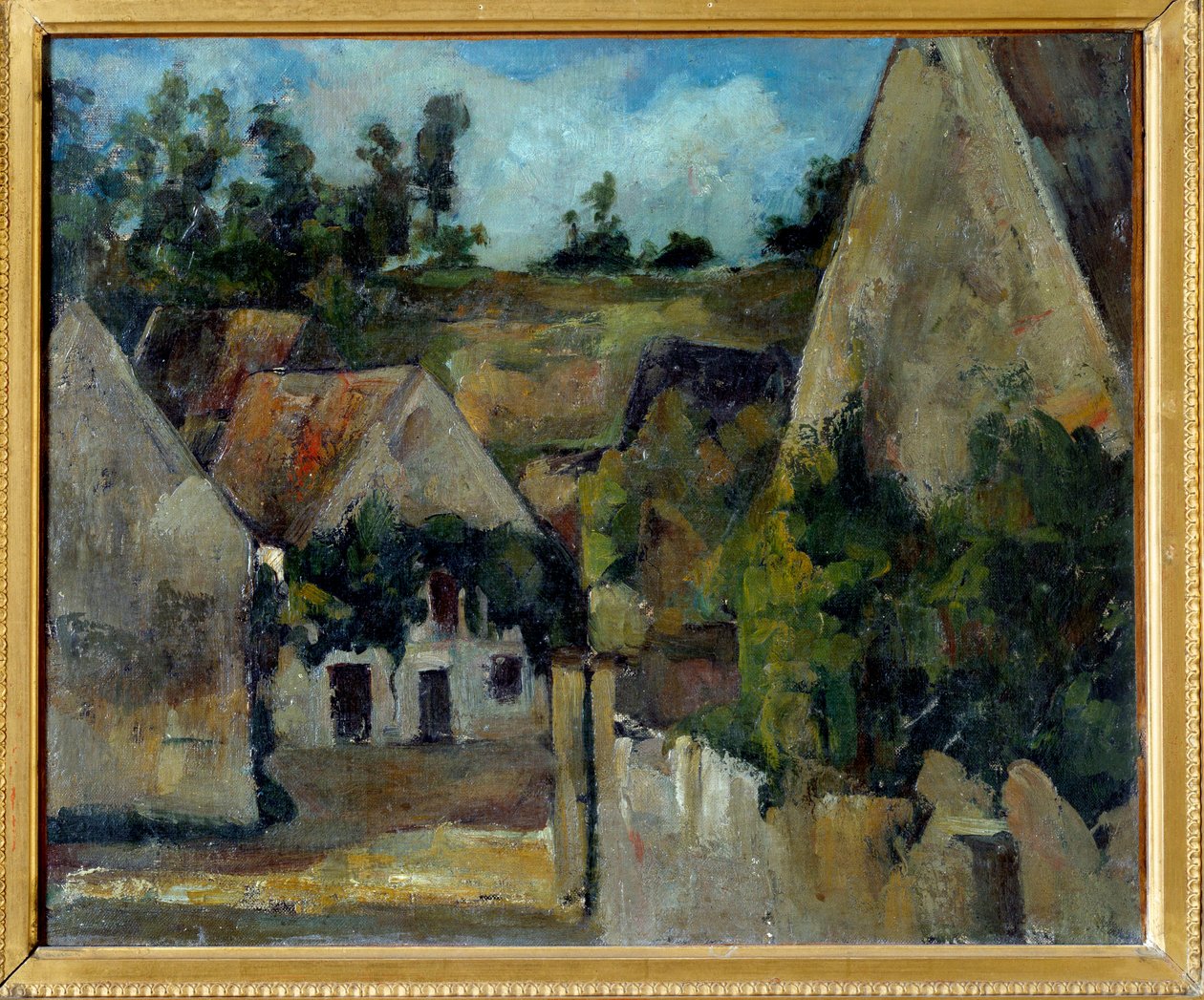 Rue Remyn risteys Auvers sur Oisessa (Auvers-sur-Oise) Paul Cezannen (1839-1906) maalaus 1873 su. 0,38 x 0,45 m Pariisi, Orsay-museo tekijältä Paul Cézanne