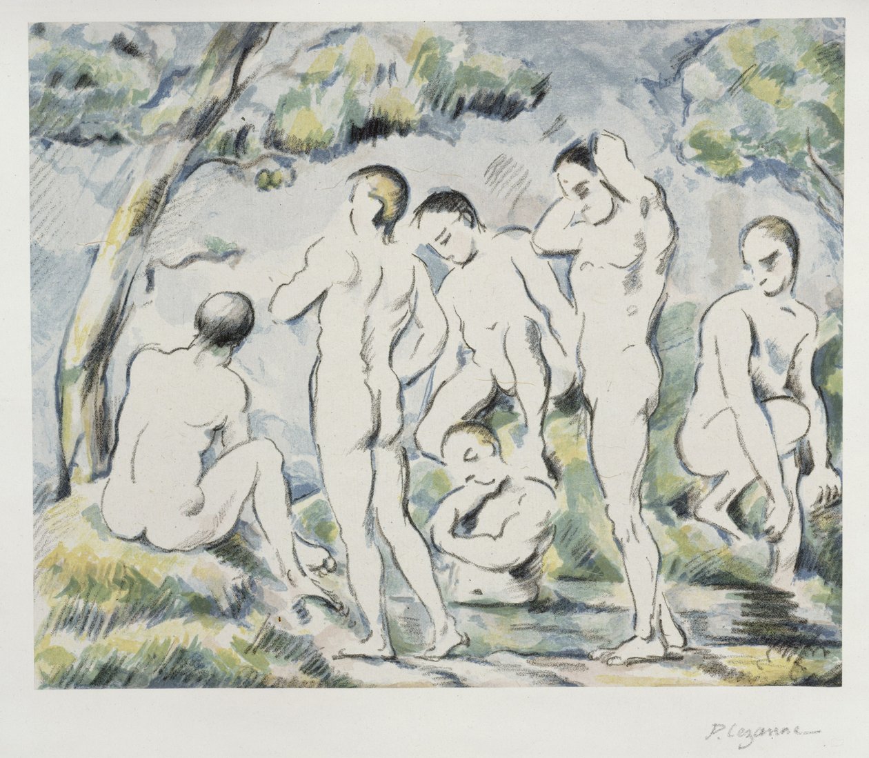 Uimarit (pieni arkki) tekijältä Paul Cézanne