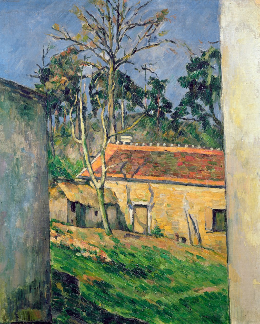 Maatila Auversissa, n. 1879-1880 (öljy kankaalle) tekijältä Paul Cézanne