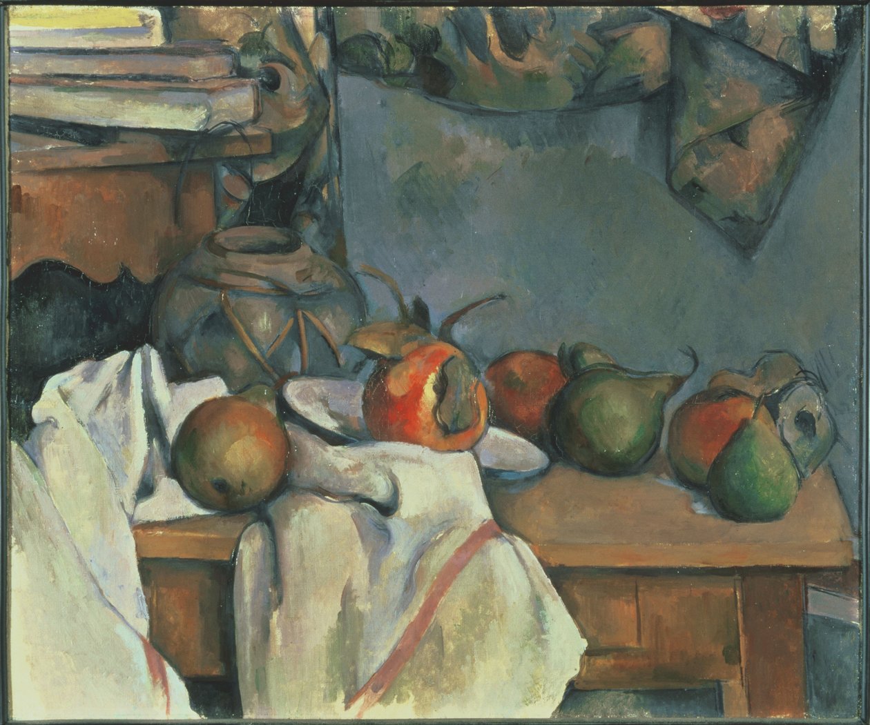 Inkivääri-ruukku granaattiomenalla ja päärynöillä tekijältä Paul Cézanne