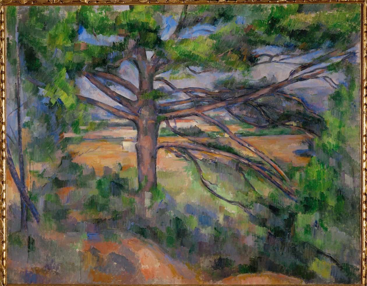 Grand Pin et Terres rouges (öljy kankaalle) tekijältä Paul Cezanne