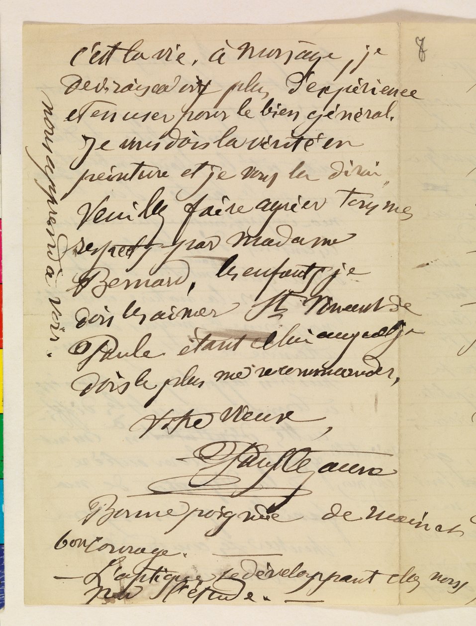 Käsinkirjoitettu kirje (kynä ja muste paperille) tekijältä Paul Cézanne