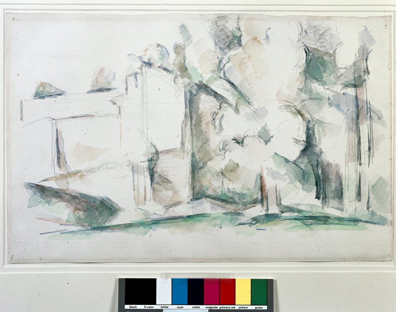 Talo puiden läpi. Paul Cezannen (1839-1906) maalaus tekijältä Paul Cézanne