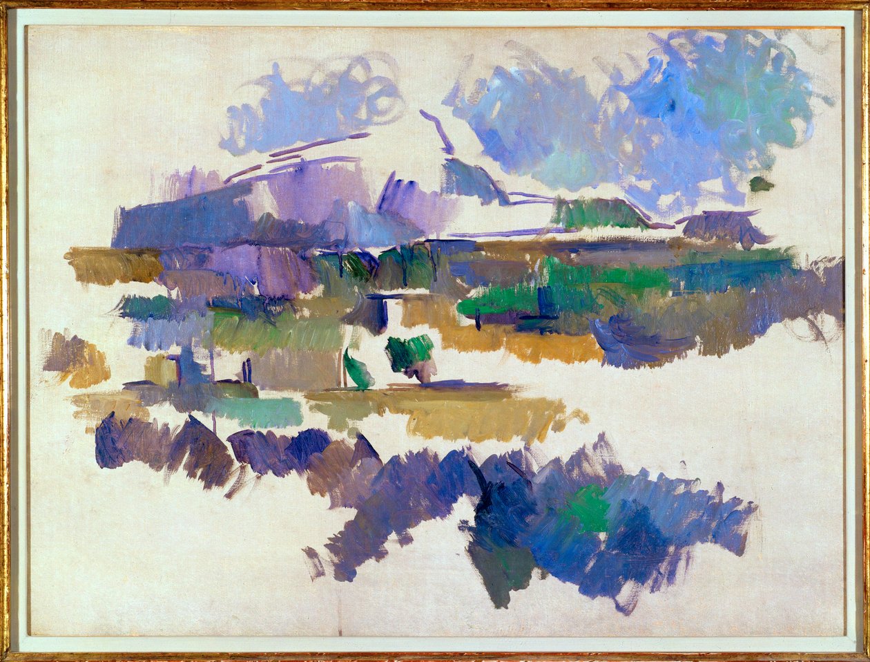 La Montagne Sainte-Victoire Lauvesista katsottuna (öljy kankaalle) tekijältä Paul Cezanne