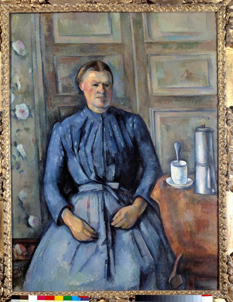 Nainen kahvilassa Paul Cezannen (1839-1906) maalaus 1890 su. 1,30 x 0,96 m Pariisi, Orsay-museo tekijältä Paul Cézanne