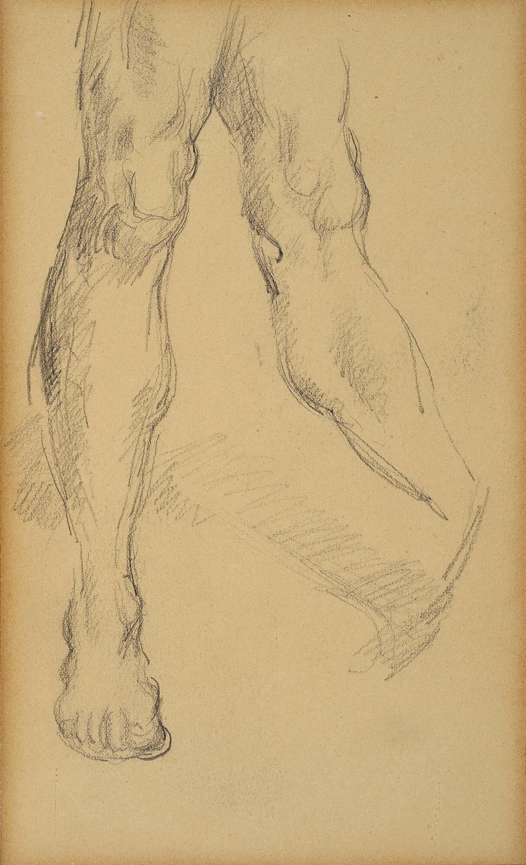 Jalkojen opiskelu. Paul Cezannen (1839-1906) piirros. Lyijy paperille. Mitat: 19,4 x 11,8 cm. Musee Granet, Aix En Provence. tekijältä Paul Cézanne