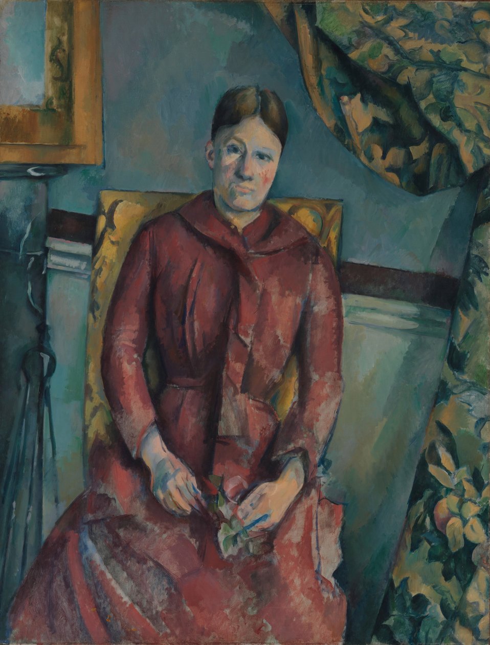 Madame Cézanne punaisessa mekossa tekijältä Paul Cézanne