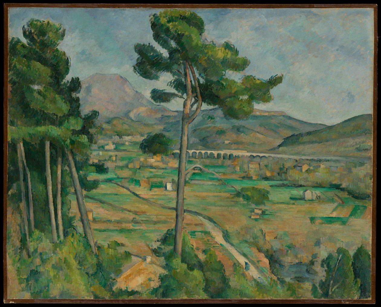 Mont Sainte-Victoire ja Arc-joen laakson maasilta tekijältä Paul Cézanne