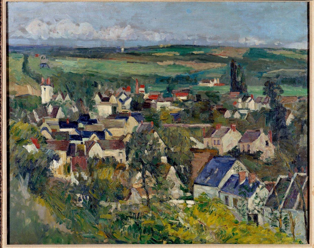 Panoraamanäkymä Auvers-sur-Oiseen tekijältä Paul Cézanne