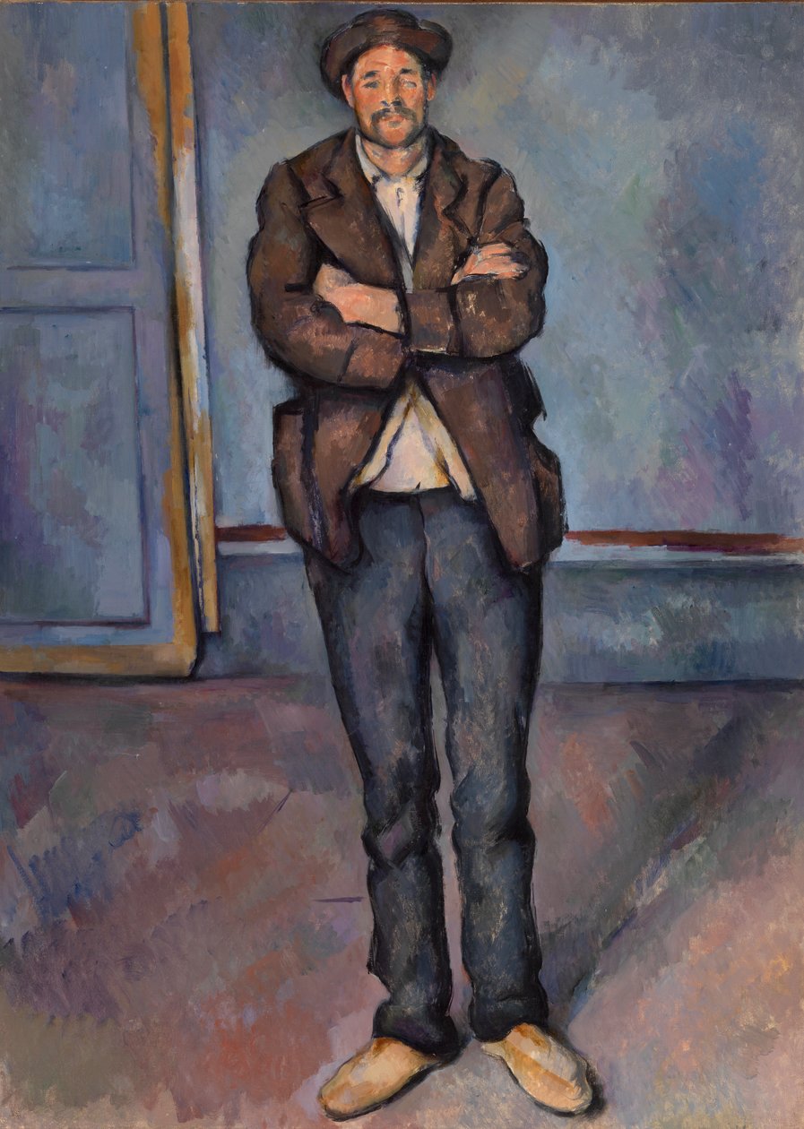 Talonpoika seisoo kädet ristissä tekijältä Paul Cézanne