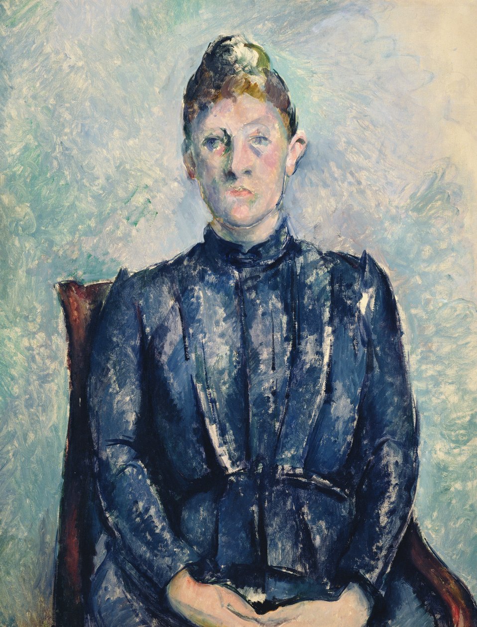 Madame Cezannen muotokuva, n. 1890 (öljy kankaalle) tekijältä Paul Cézanne