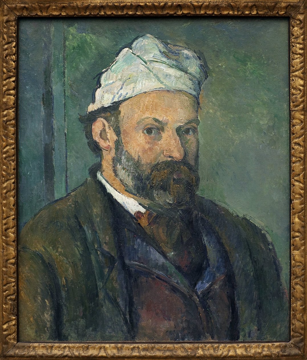 Omakuva. Paul Cezannen (1839-1906) maalaus, öljy kankaalle noin 1880. Ranskalainen taide tekijältä Paul Cézanne