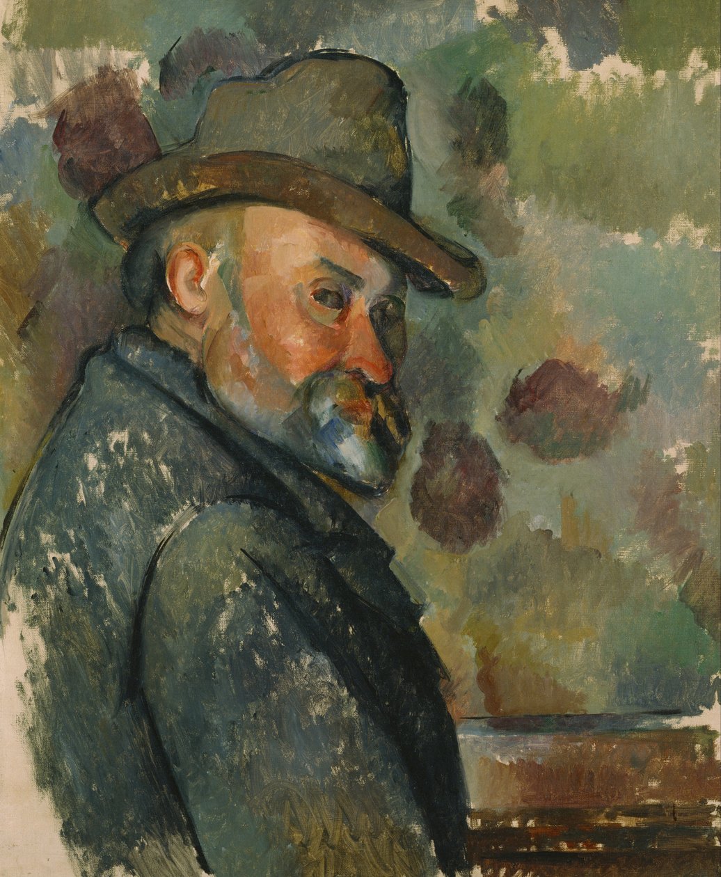 Omakuva pehmeä hattu päässä tekijältä Paul Cézanne