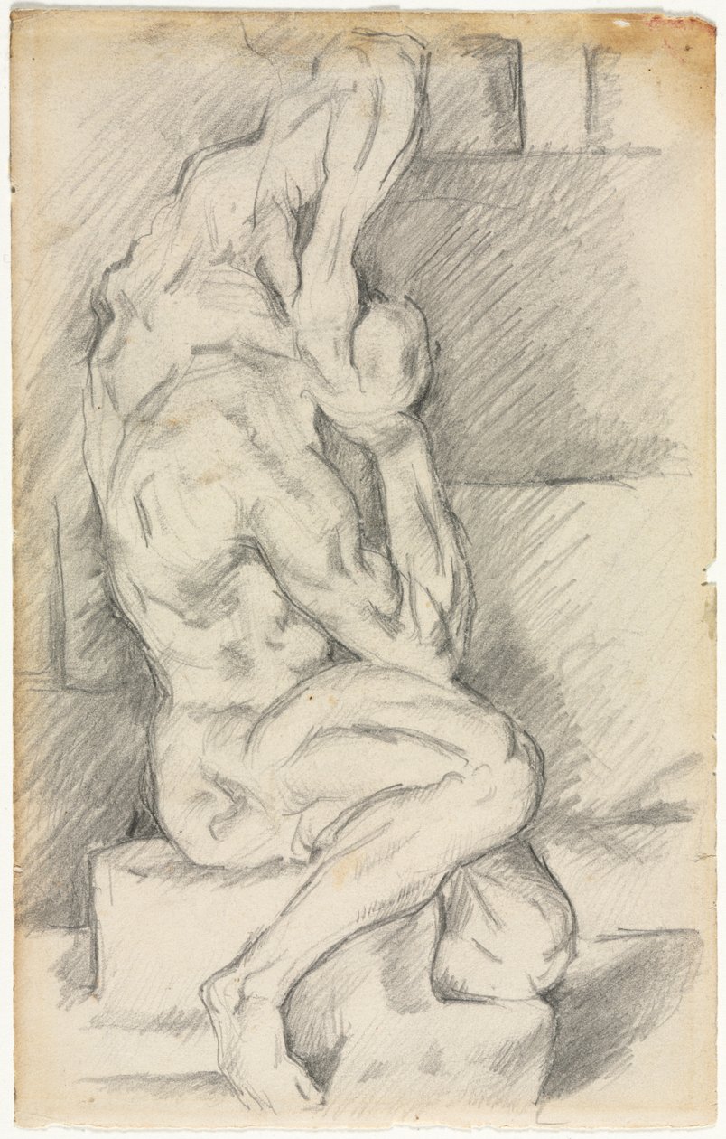Luonnos anatomisesta veistoksesta (recto) tekijältä Paul Cézanne