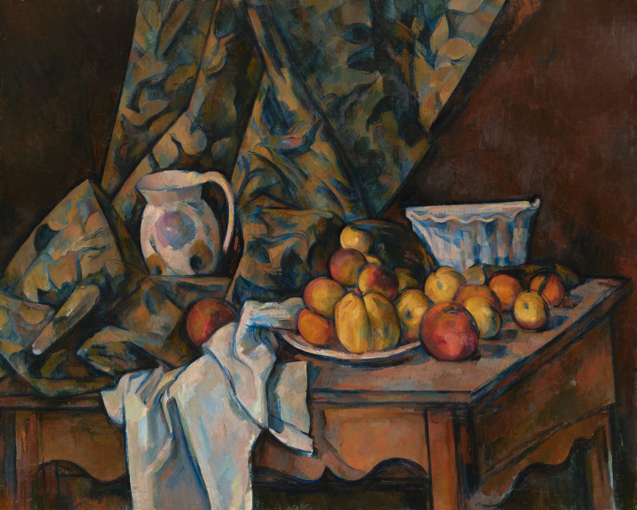Asetelma, jossa on omenoita ja persikoita tekijältä Paul Cézanne
