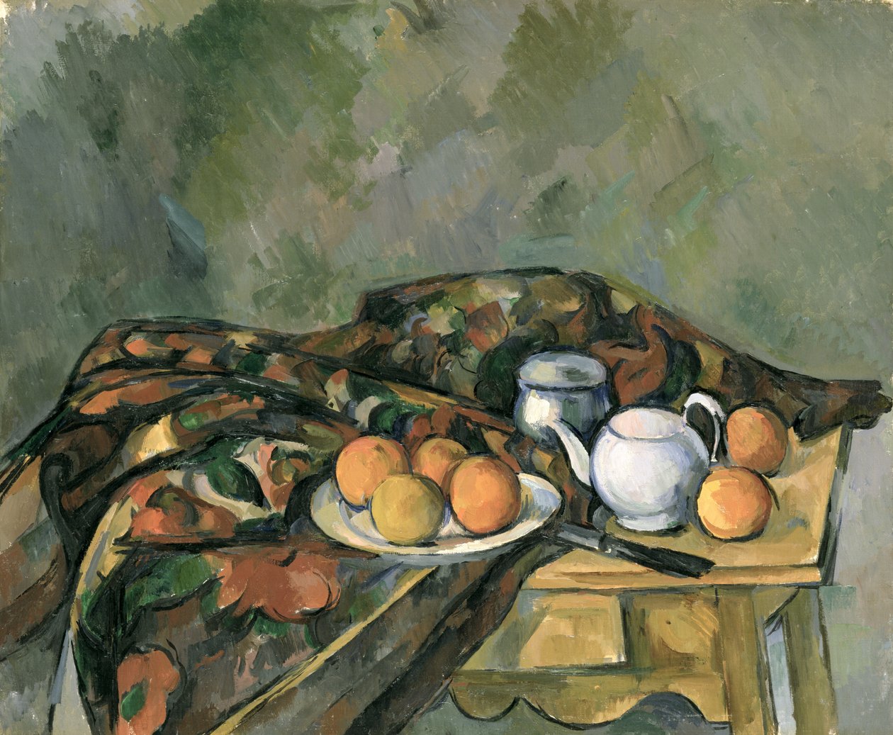 Teekannullinen asetelma (öljy kankaalle) tekijältä Paul Cézanne