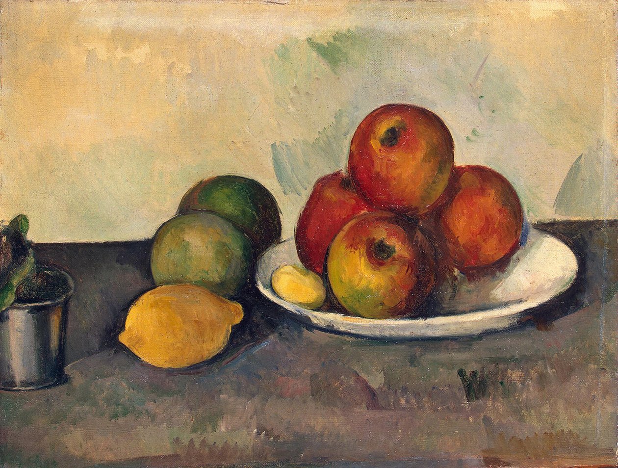 Asetelma omenoiden kanssa, n. 1890 (öljy kankaalle) tekijältä Paul Cézanne