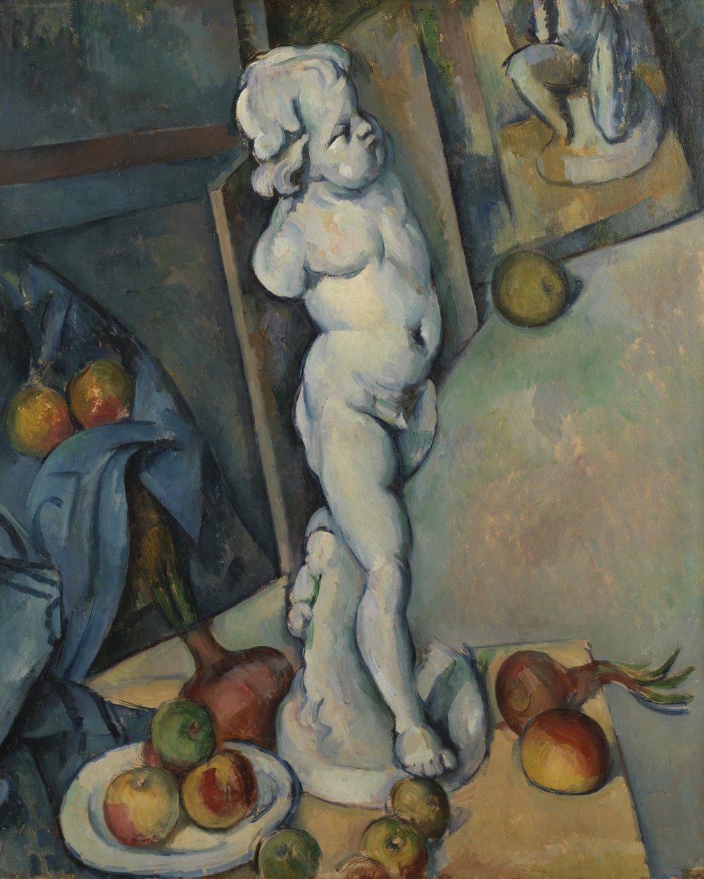 Asetelma kipsiamorilla, n. 1894 (öljy paperille) tekijältä Paul Cézanne