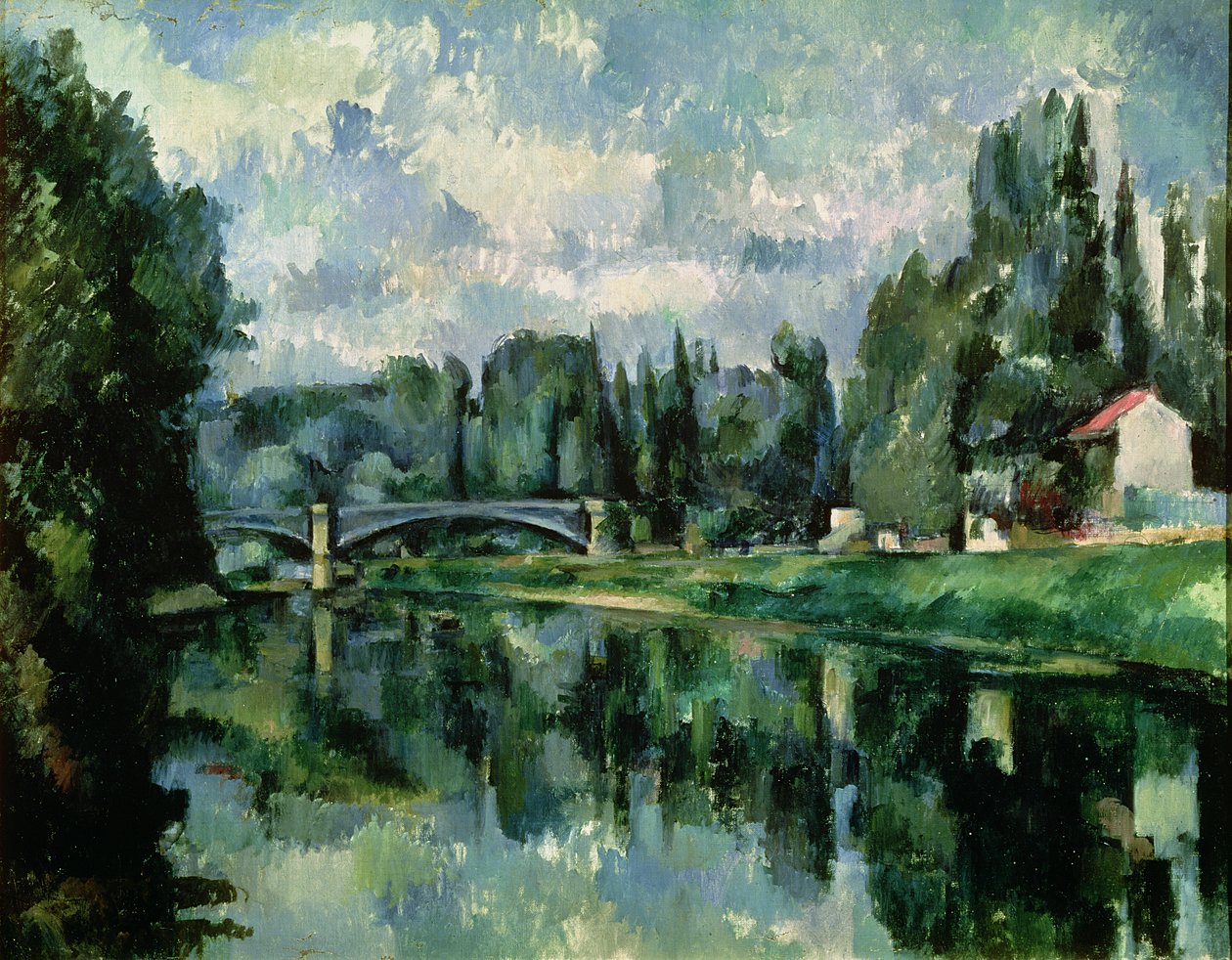 The Banks of the Marne at Creteil, n. 1888 (öljy kankaalle) tekijältä Paul Cézanne