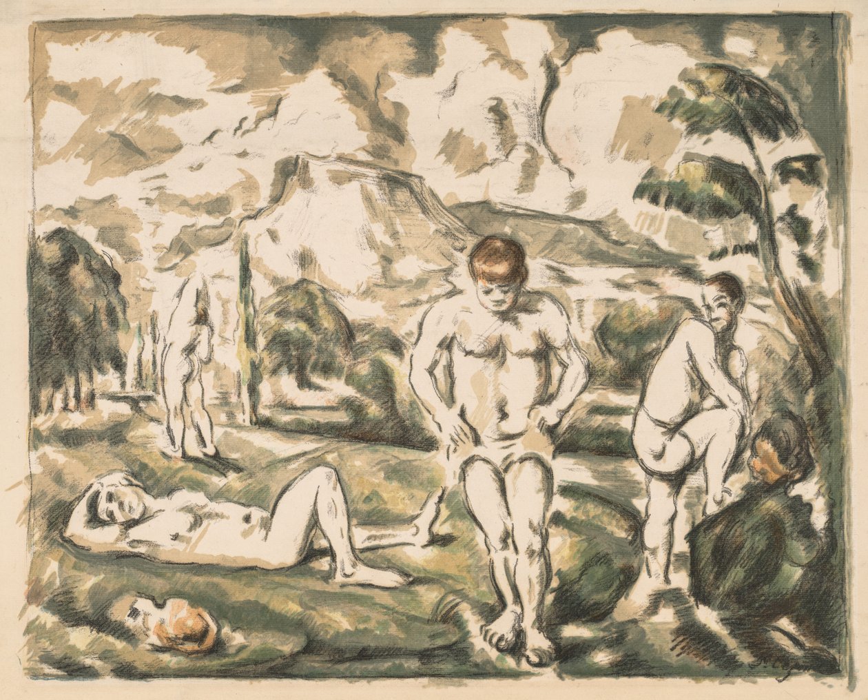 The Bathers (iso lautanen) tekijältä Paul Cézanne