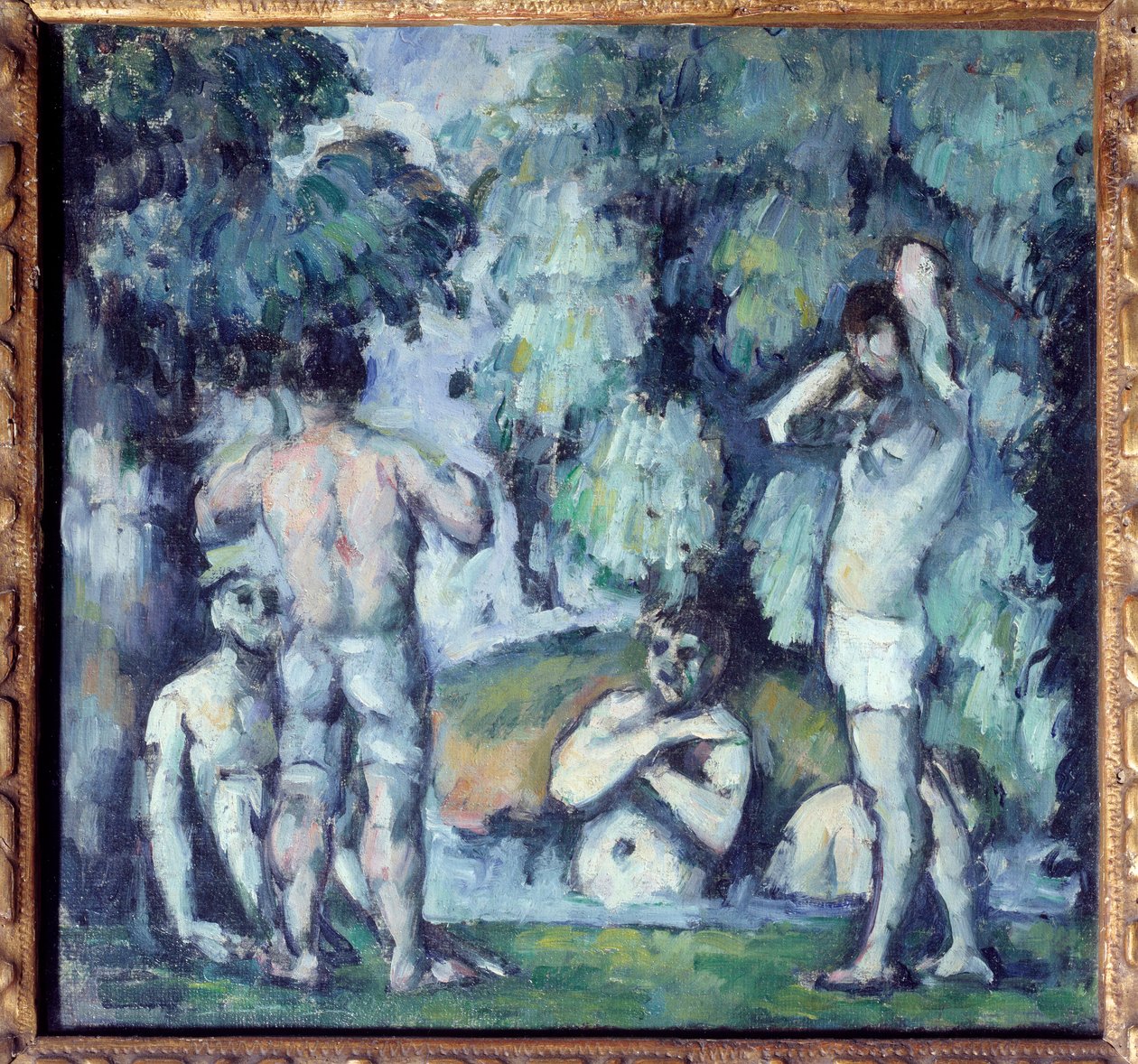 Paul Cezannen (1839-1906) maalaus Viisi uimaria 1875 su. 0,24x0,25 m Pariisi, Musee d
