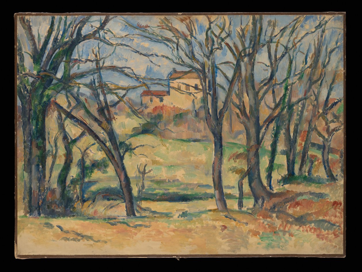 Puita ja taloja Jas de Bouffanin lähellä tekijältä Paul Cézanne