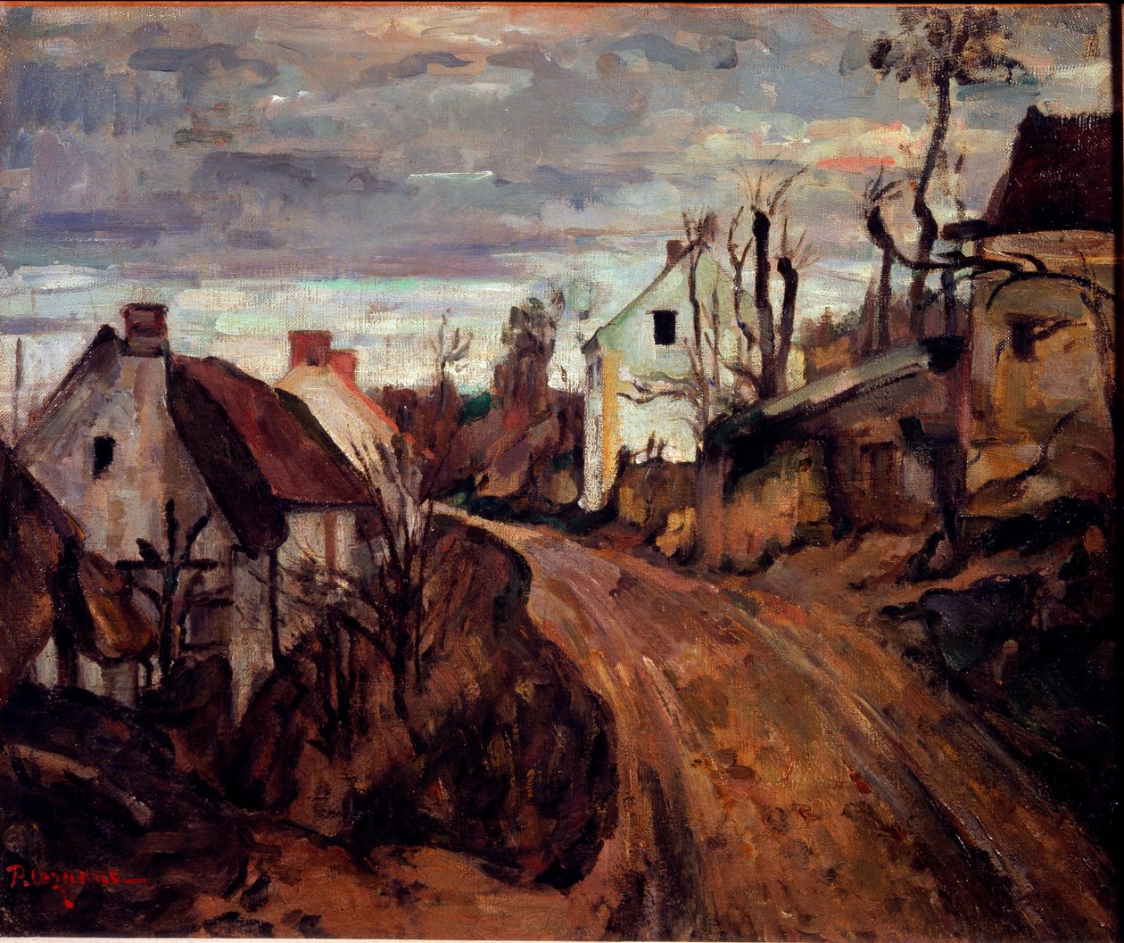 Kylätie, Auvers. (Öljy kankaalle tekijältä Paul Cézanne