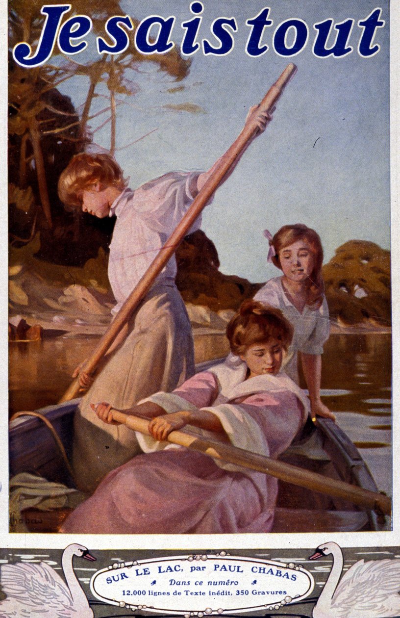 Paul Chabasin (1869 - 1937) kuvitus "" On the Lake". "Tiedän kaiken"". tekijältä Paul Chabas