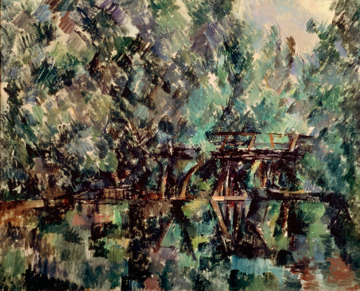 Silta lammen yli, vuodelta 1898. tekijältä Paul Cézanne