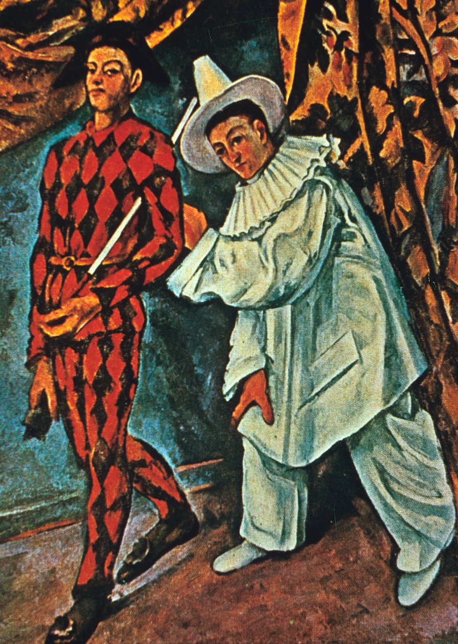 Harlekiini ja Pierrot, 1888 tekijältä Paul Cézanne