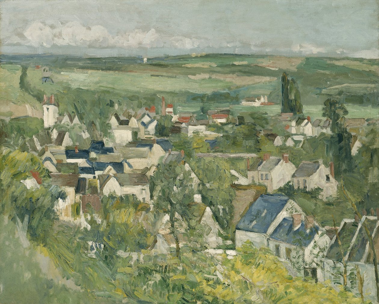 Auvers, Panoramic View, 1873-75 tekijältä Paul Cézanne