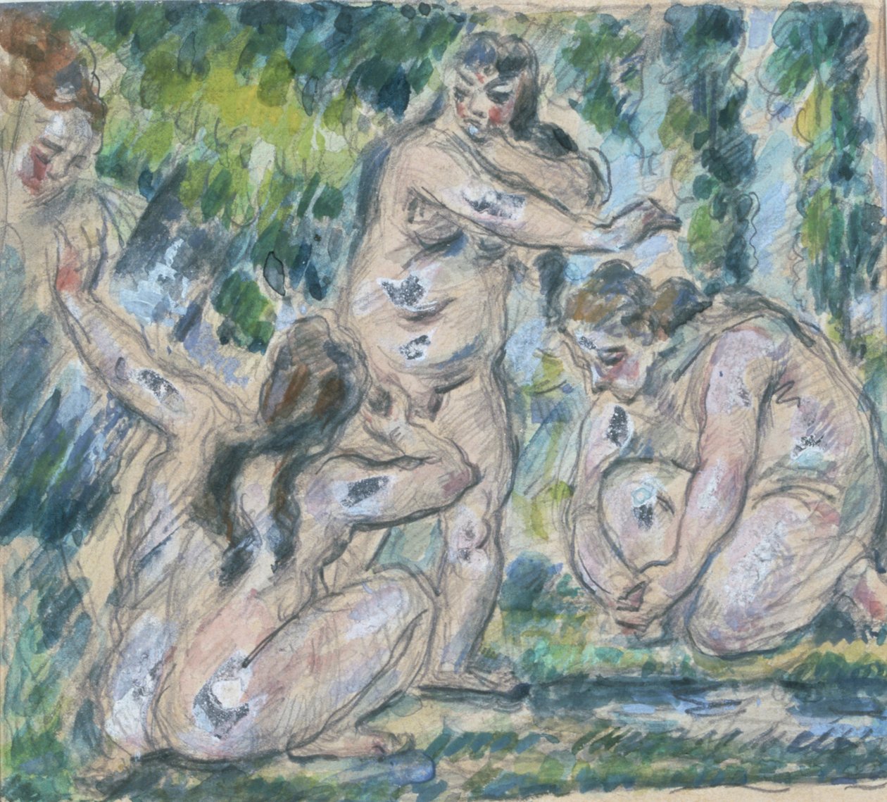 "Uimarit", 1875-77 tekijältä Paul Cézanne