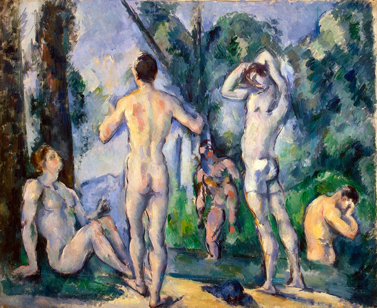 Uimarit, c1890. tekijältä Paul Cézanne
