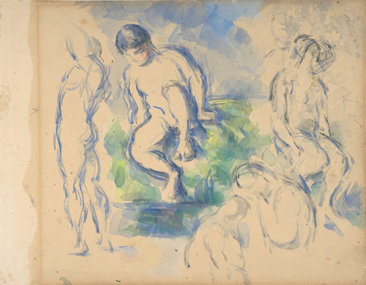 Uimarit recto, asetelma verso, n. 1890 recto - 1900 verso. tekijältä Paul Cézanne